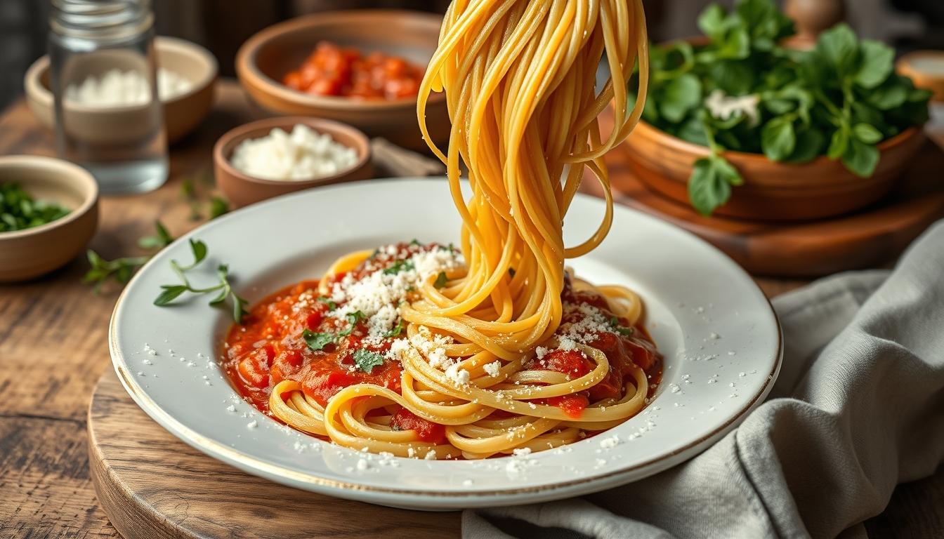 Balanced healthy meal prepared in a home kitchen