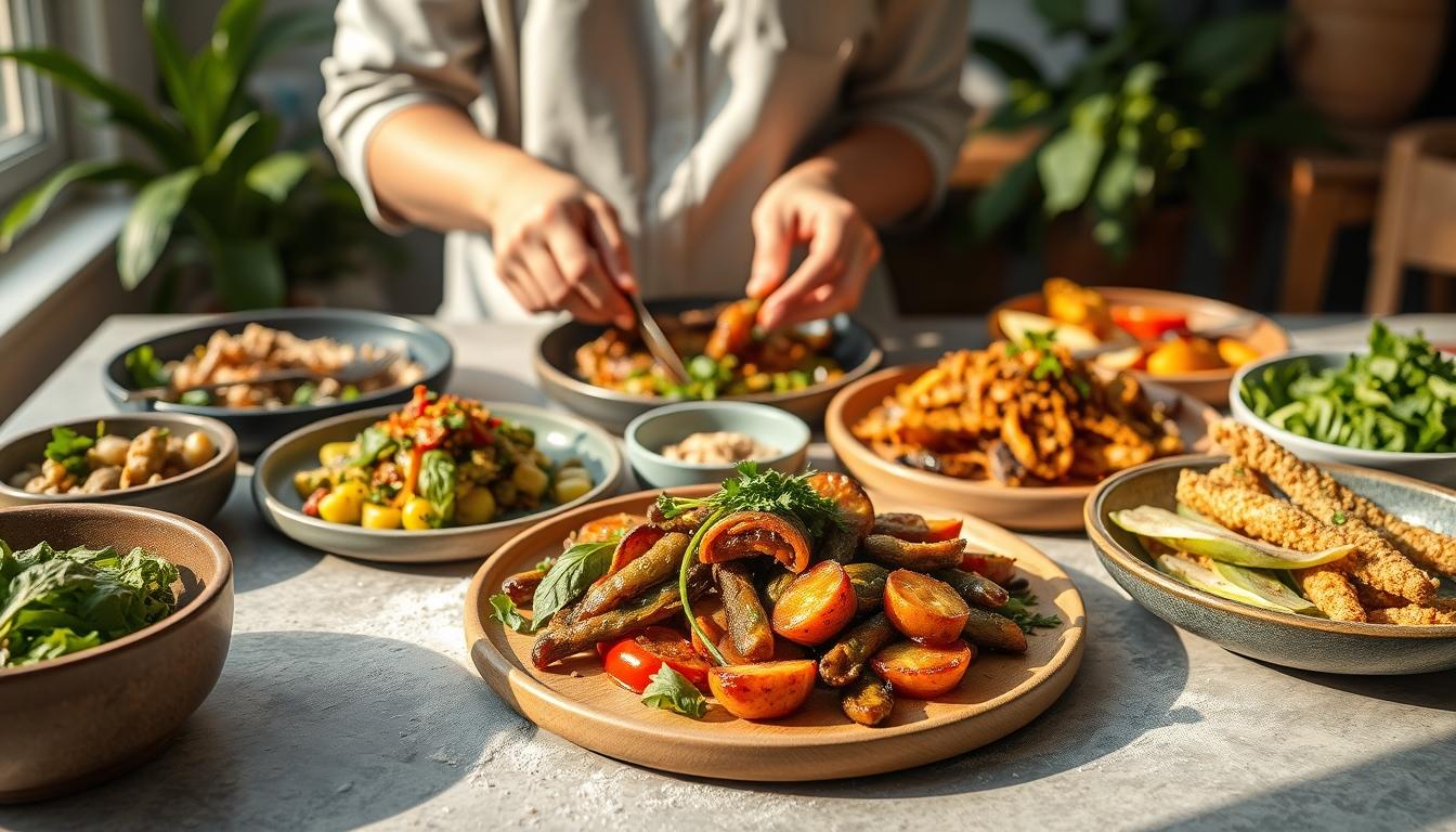 Fresh seasonal cooking dish